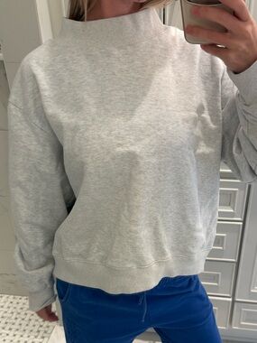 Parke Light Gray Pullover Mockneck Sweatshirt